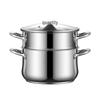 ZISIZ 304 Stainless Steel Soup Steamer Pot 24cm