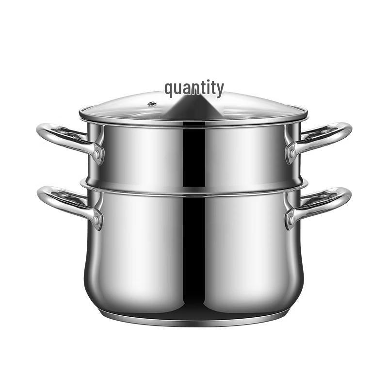 ZISIZ 304 Stainless Steel Soup Steamer Pot 24cm