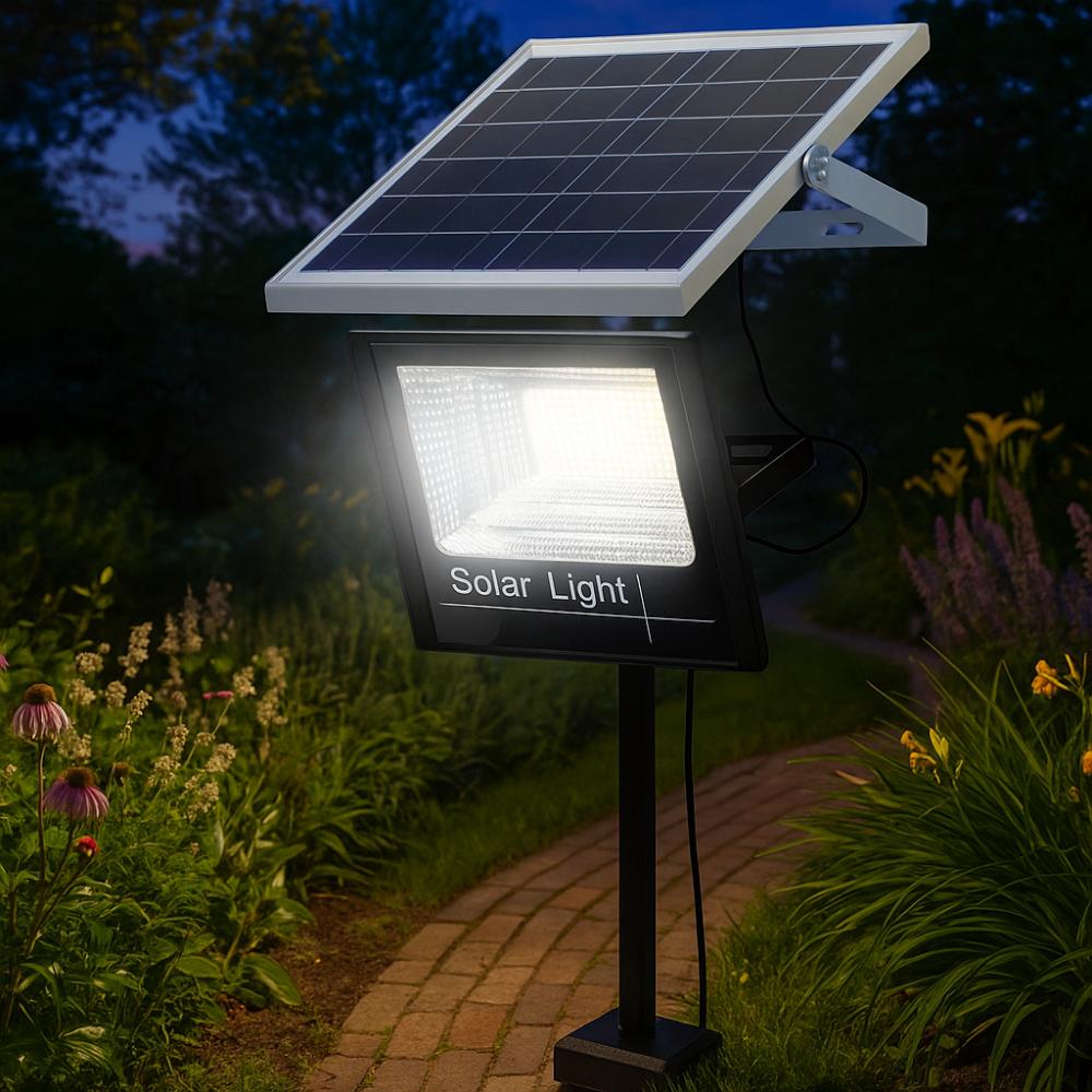 Durable 100W LED Solar Light Waterproof High Brightness Flood Lights with Remote Control Solar Reflector Spotlight Yard Lighting