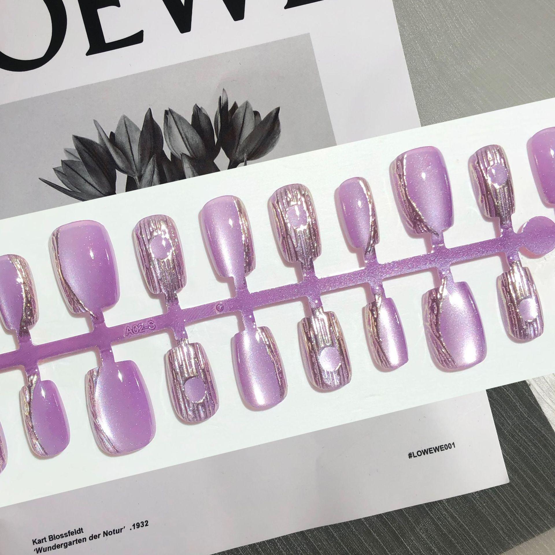 

Виноградное желе Фиолетовые стеклянные бусины Buccellati Кошачий глаз Галактический мечтательный дизайн ногтей типсы