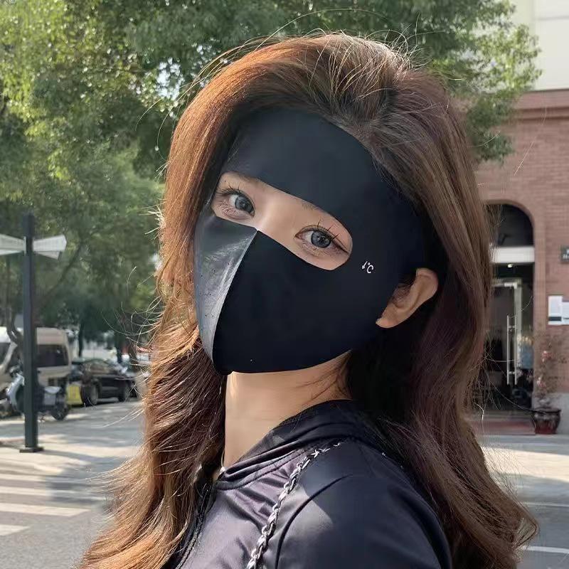 Damen 3D Nahtlose Sonnenschutzmaske - Eisseide, Atmungsaktiv, UV-Beständig, Augenschutz