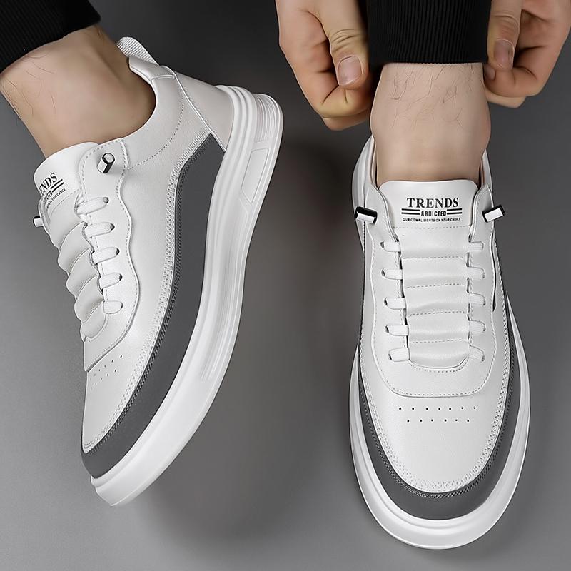 Brand Men Casual Leather Oxford Shoes High Quality Flat Designer Shoes New Comfy Soft Soled Lace-Up Walking Board Shoe