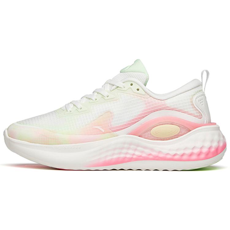 New Anta Cushioned Slip Resistant Low Top Running Shoes Women's White Green Pink 122145556S-6
