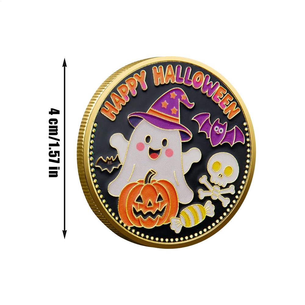 Halloween Coin Happy Halloween Pumpkin Commemorative Coin Vintage Home Decor For Table Cabinets Fans Enthusiasts Collectors