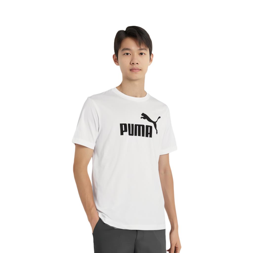 Puma T Shirts Men's White 02 Crew Neck Moderate Straight Fit 688958-02