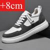 Big Size Lift Men Sneakers Elevator Shoes Heightening Height Increase Insole 7-8CM High Heels Shoes  Leather Sport Shoes