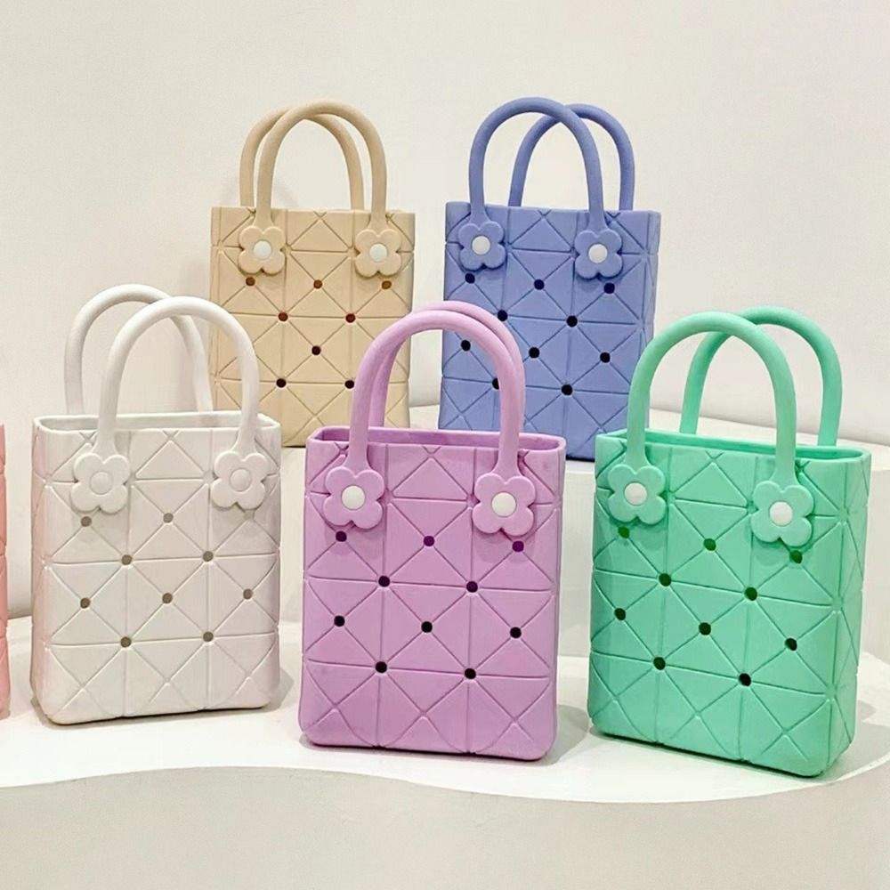 Leisure EVA Handbags with Hole Waterproof Rubber Tote Bag Summer Beach Bag  Sports