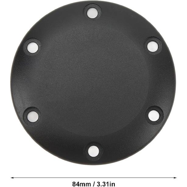

Steering Wheel Horn Cover, 6 Holes Aluminum Black Car Center Cap Horn Button Universal Fit for Most Cars, Steering Wheel Logo Cover, Decorative
