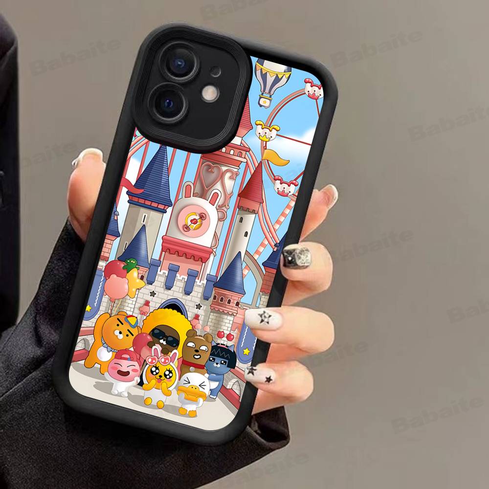 Cartoon K-KAKAO CUTE F-FRIENDS Phone Case For IPhone 17 16 15 14 13 12 11 Pro Max Plus Mini Luck Cover