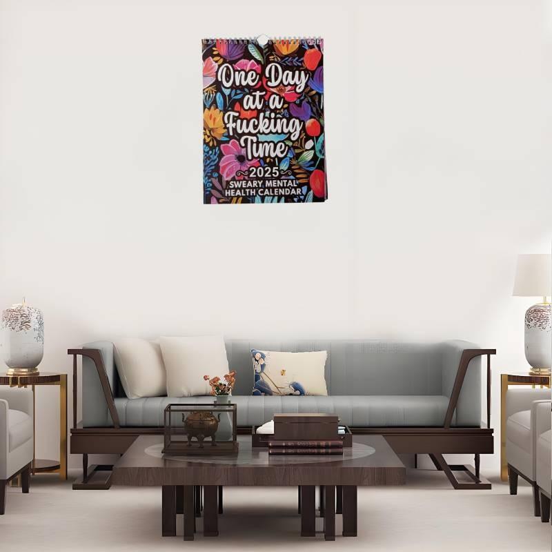 2025 Mental Health Calendar 12 Months Spiral Wall Calendar Living Room Decor