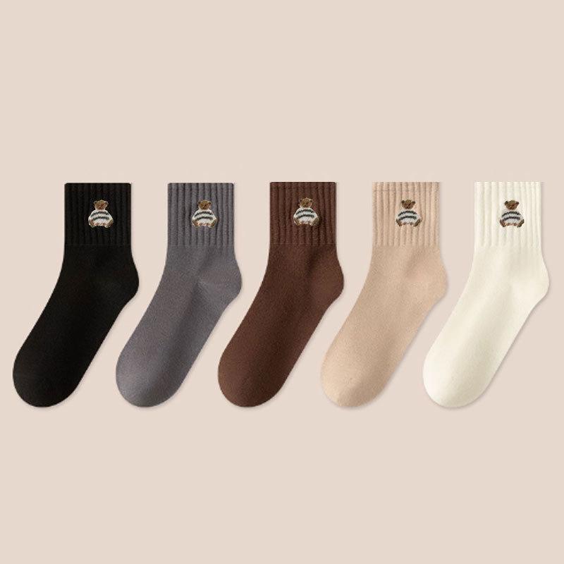 

10 Pairs Socks Women s Mid-tube Socks Autumn and Winter College Style Breathable Deodorant Cotton Socks Ins Trendy Socks Maillard Color 10 pairs one size