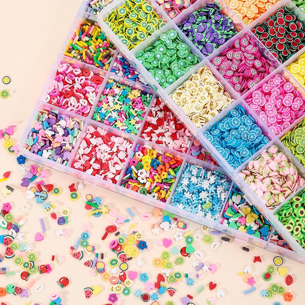 Valentine'S Day Nail Art Jewelry Pottery Set 24 Grid Diy Fruit Slices Candy Love Flower Mixed Patch