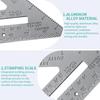 Silver 7-inch Imperial Aluminum Alloy Right Angle Set Square for Woodworking
