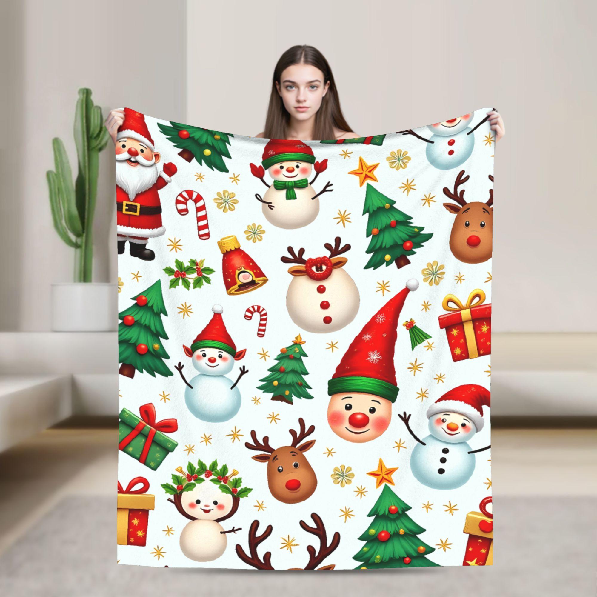

Warm Soft BlanketChild Decorative New Year Plaid & Pattern Throw Blanket Flannel Bedspread For Couch Bed Novelty Sofa Bed Cover 75x90cm