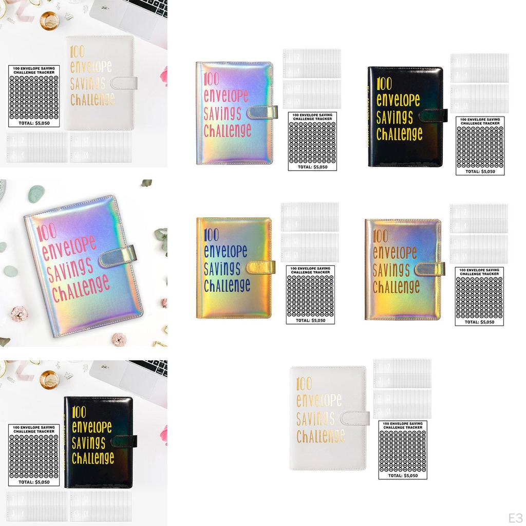 100 Umschläge Geldspar-Challenge-Ordner Budget Einfache und unterhaltsame Möglichkeit, 5050 $ zu sparen, Budgetierung