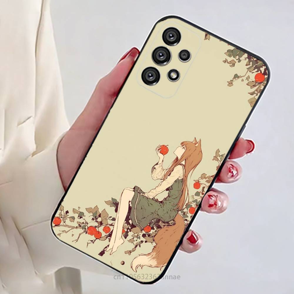 

Anime S-Spice and Wolf Phone Case For Samsung Galaxy A13,21s,22,31,32,52,53,71,80,A91 Soft Black Shell Samsung A30S