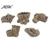 Resin Flower Pots for Indoor Plants Tree Stump Flowerpot Succulents Small Plants, Imitation Wood Grain Planter Artistic Containers Herbs Home