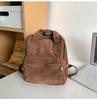 Women's Small Bag Japanese Solid Color Corduroy Schoolbag Female Student Backpack