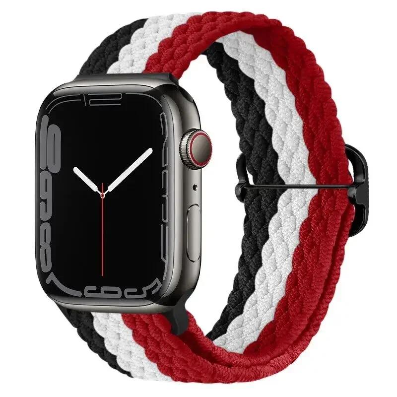 Braided Solo Loop For Apple Watch Ultra Band 40mm 44mm 41mm 38mm 49mm 45mm Elastic Nylon Bracelet iWatch Series 9 8 7 3 Se Strap