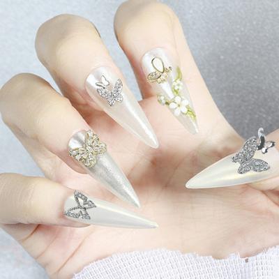 2 szt. Nail Art Butterfly Zirconia Nail Charms Cubic Decors Nail Jewelry Decorations 3D