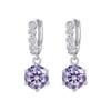 925 Sterling Silver Moissanite Six-Prong Stud Earrings, 18k White Gold, VVS1 Clarity, Super Shiny