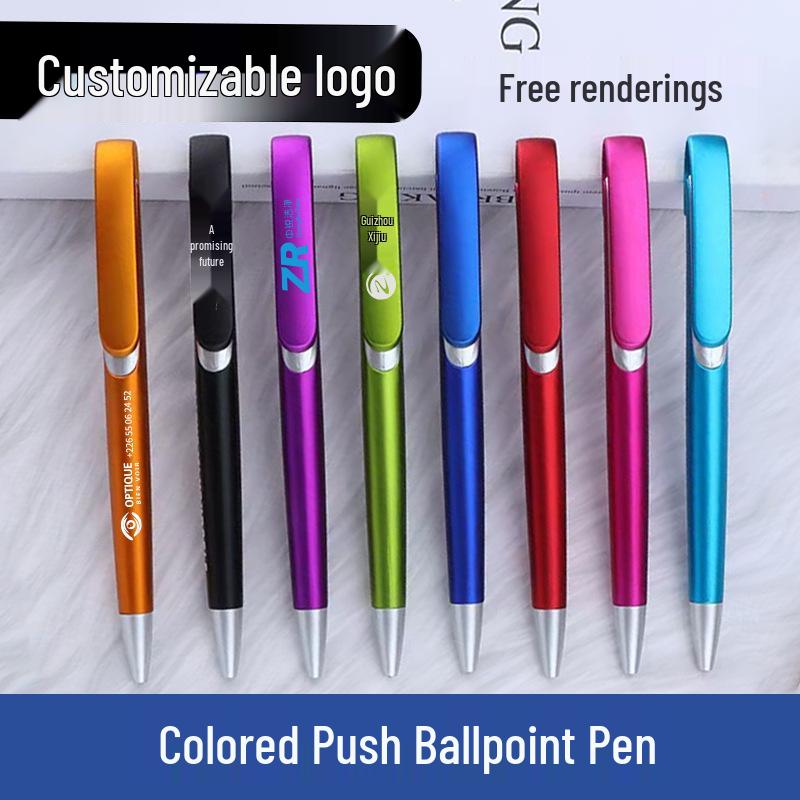 Individueller Werbekugelschreiber mit großem Clip und Farbspraylackierung - Logo-Druck möglich