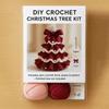 DIY-Häkel-Weihnachtsbaum-Set mit Schleife und Kunstperlen-Dekoration, Bastelstarter-Set, handgefertigter Häkel-Weihnachtsbaum, Heimdekoration
