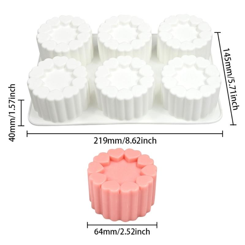 Heart Cylinder Silicone Molds Fondant Mousses Cake Molds Making Pastry Chocolate Molds Baking Decorating Tool Nonstick