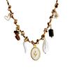 Adjustable Copper Chain Necklace With Marine Life Charm Including Seashells Starfish and Pearls Accent for Casual Wear