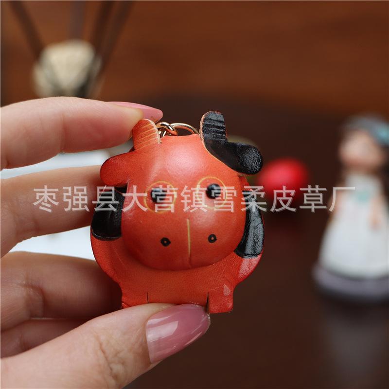 Leather Rope Model, First Layer Cowhide, Twelve Zodiac Signs, Small Mouse, Cow, Tiger, Rabbit, Dragon, Snake, Horse, Sheep, Dog, Pig, Cute Bag Pendant