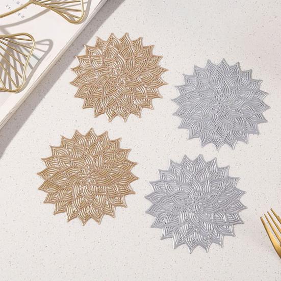 Coaster Enkel å rengjøre Spisebordsbeskyttelsespute Varmebestandig blomsterform koppmatte for hjemmekjøkken