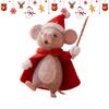 3D Christmas Felt Mouse Mini Animal Figurine Christmas Handmade Felt Mouse Ornament Desktop Decoration Party Gifts