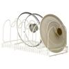 Pot Lid Rack Iron Retractable Pot Lid Organizer Holder for Multiple Cookware Universal White