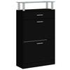 Vidaxl Szafka Na Buty, Czarna, 63X24X104 Cm, Materiał Drewnopochodny