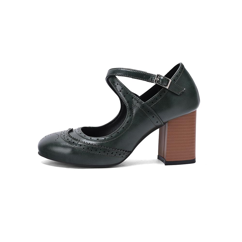 Scarpe Décolleté Donna Mature Punta Tonda Tacco Largo Alto Scarpe Eleganti Taglie Forti 46 50