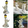 Roman Colum Child Sculpture Lamp Outdoor Garden Resin Statue for Yard Decors