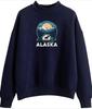 2024 ALASA Cotton Crew Neck Sweatshirt - European & American Popular Print, Casual & Versatile Loose Fit Top