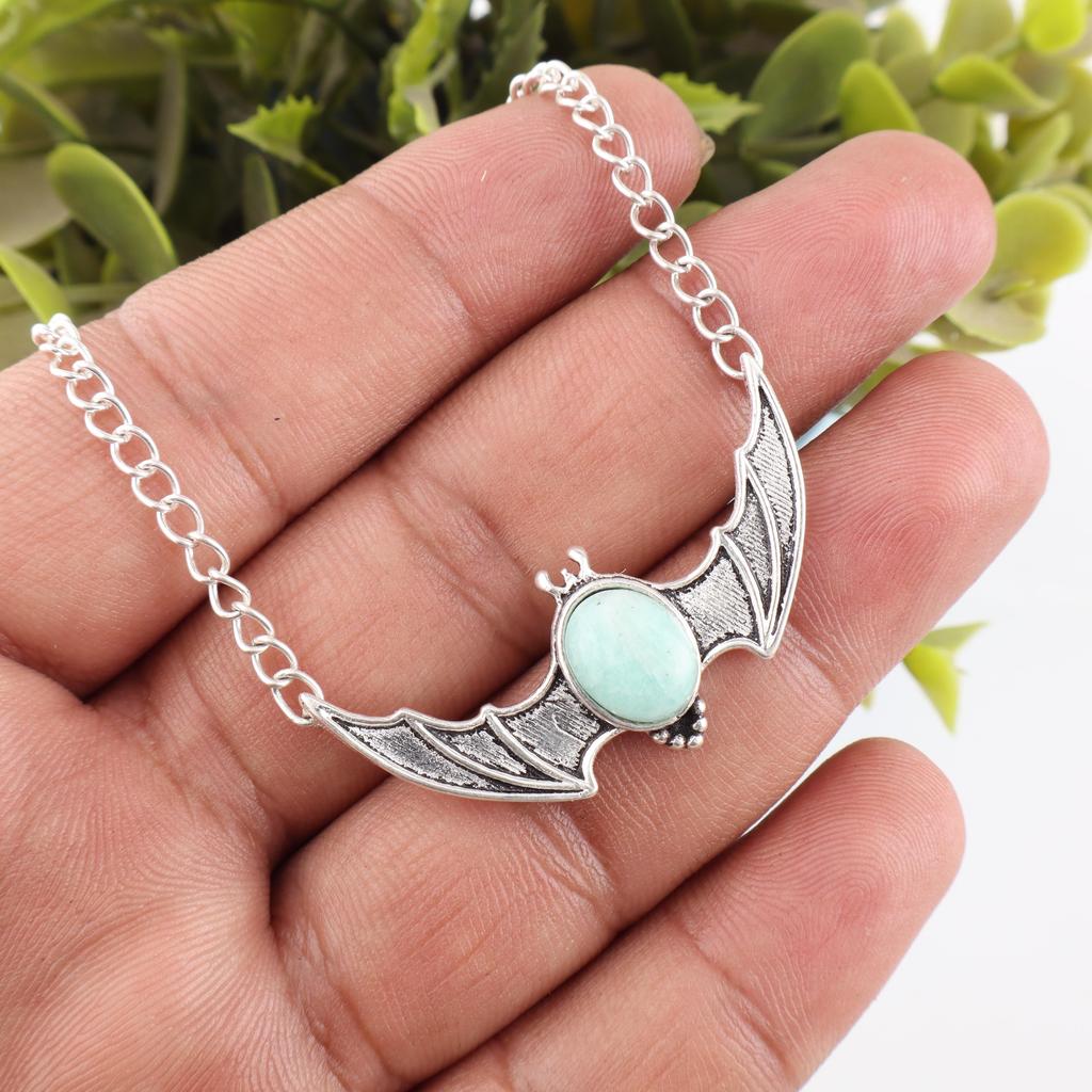 Amazonite Gemstone Jewelry, 925 Solid Sterling Silver Pendant, Handmade Boho Amazonite Pendant For Gift