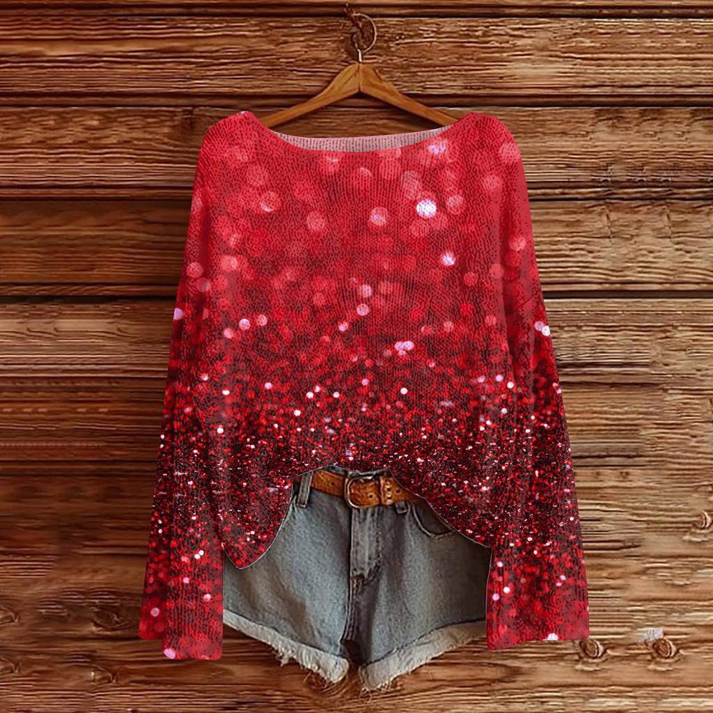 Women's Fashion Round Neck Long Sleeve Pullover Faux Sweater Knitted Pullover Top