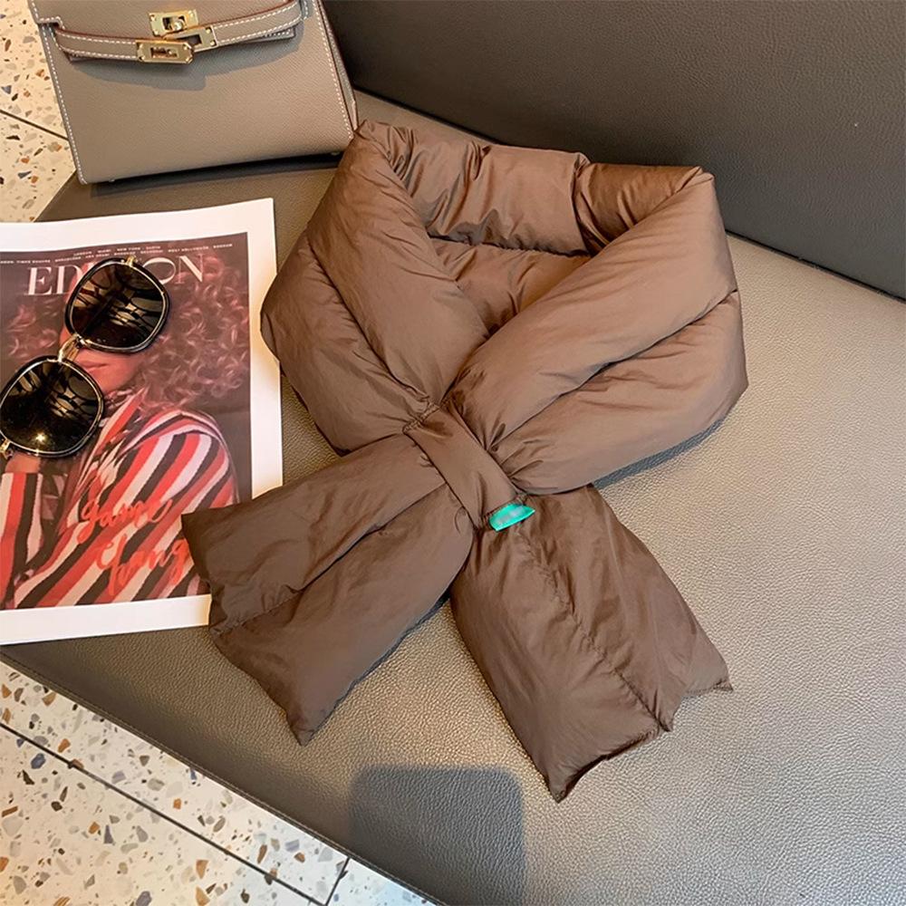 

1 шт. Винтажный женский зимний пуховый шарф - Утепленная бандана на шею, Эластичная, Дышащая, Можно стирать вручную, Декоративная, Теплоизоляционная кофейный