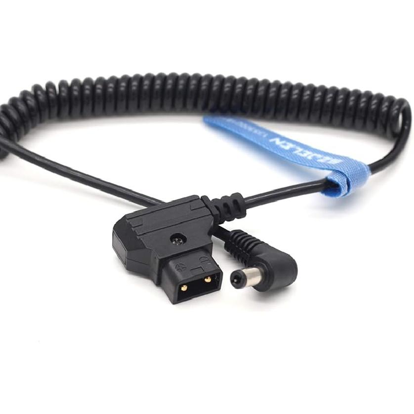 Anton Bauer Power Tap D-Tap to 12V DC2.5 Right Angle Power Coiled Cable for KiPRO LCD Monitor (DC Coiled Cable)