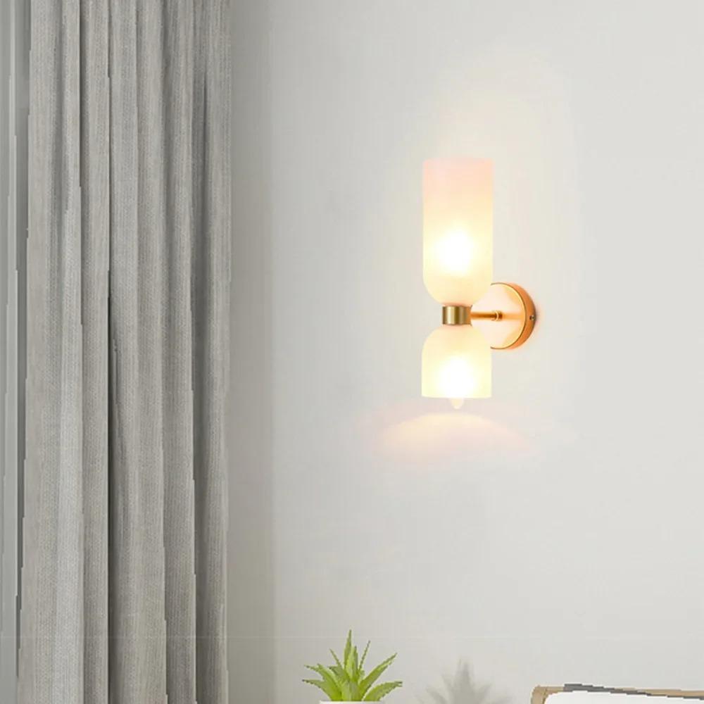 COOINJOY Modern Glass Wall Lamp LED Sconce Bedroom Bedside Living Room Home Lighting Fixture Indoor Decoration Nordic Light