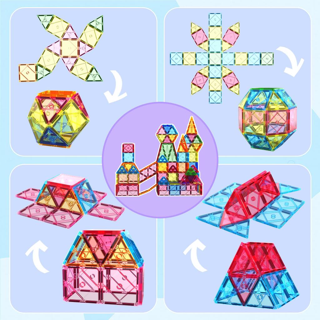 Magnetic Building Magnetic Magnetic Building Educational Toys for 3D Popular Toys for Girls and Christmas Gift Manual 97-Piece Blocks, 7.5cm Tiles,