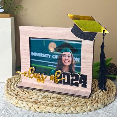 Premium 3D Wooden Table Graduation Theme Bachelor Hat Font Decor Display Mold Festival Decoration Gift