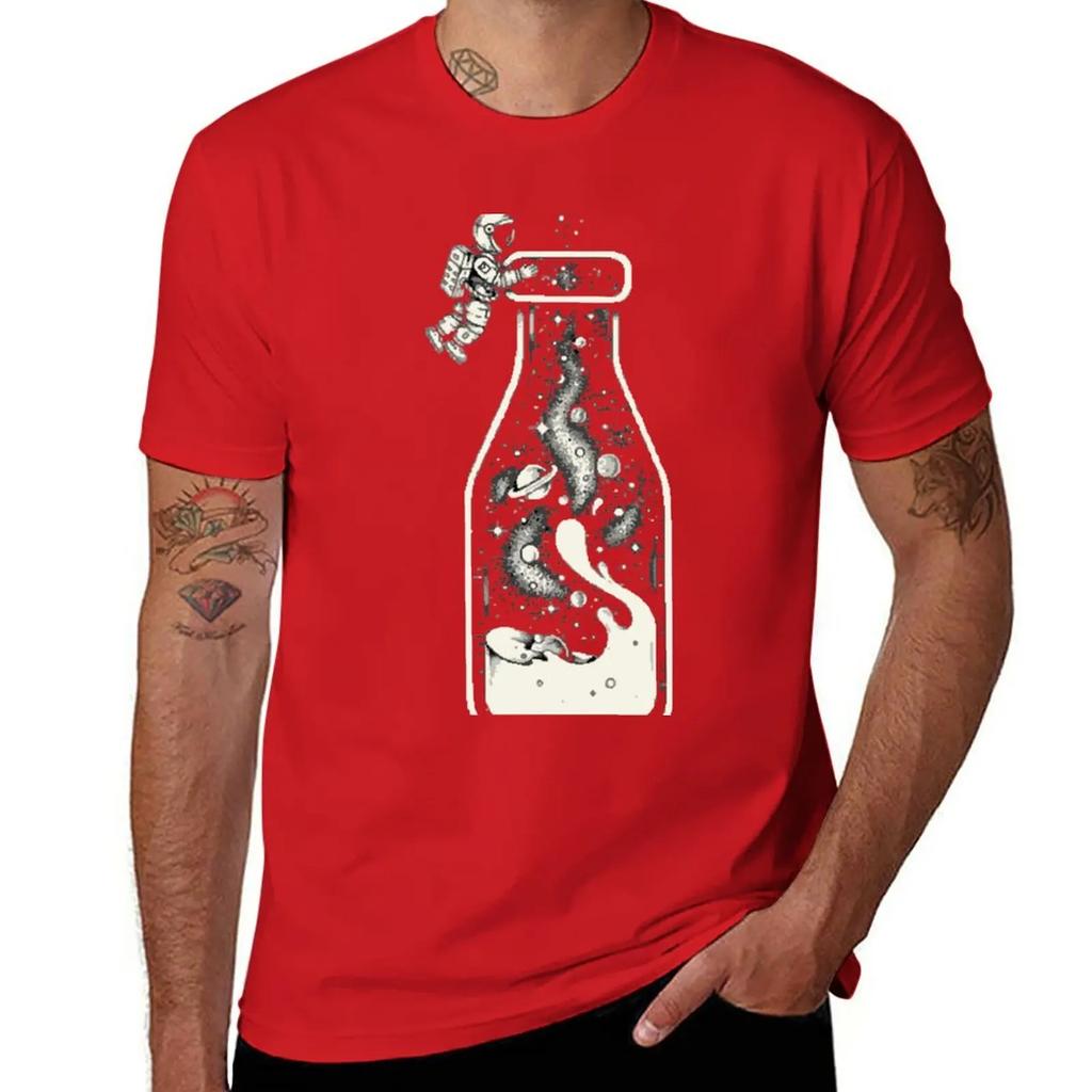 The astronaut opening galaxy bottle T-Shirt aesthetic clothes summer clothes boys animal print mens graphic t-shirts anime