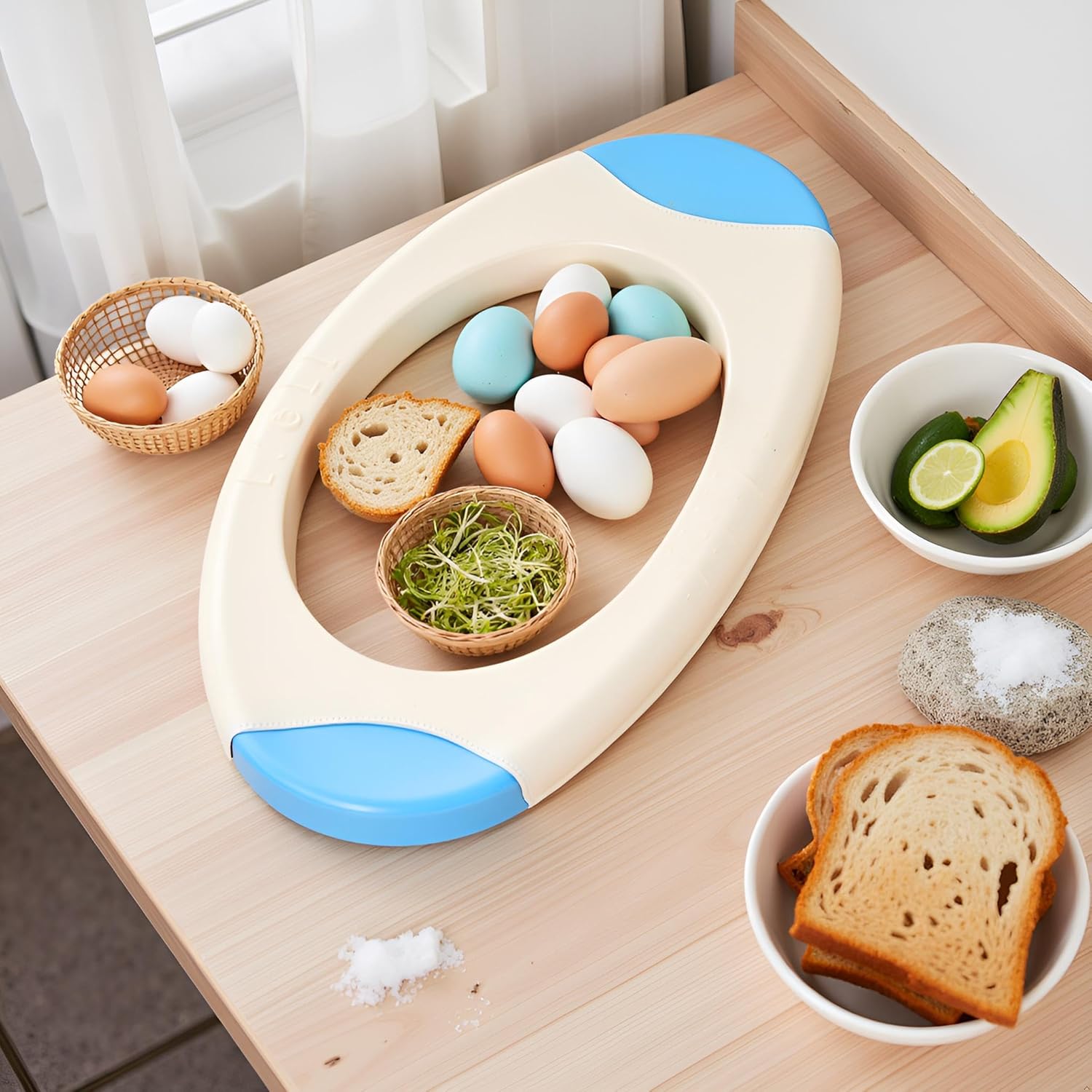 Blue Egg Shell Opener, Egg Topper Cutter Egg Cracker Separator for Quickly Cutting Off The Tops of Eggs Egg Shell Scissors Opener Kitchen Utensils
