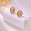 Vintage Enamel Butterfly Stud Earrings Ladies Women Ear Jewelry Vintage Enamel Geometric Oval Stud Earrings