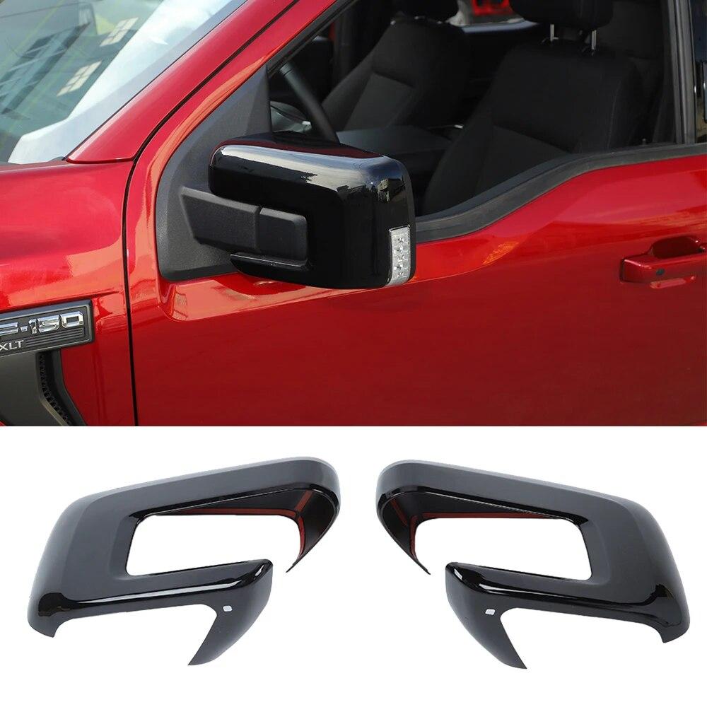 

Автомобильный зеркальный корпус заднего вида, боковая дверь, декоративная крышка, накладка на рамку для Ford F150 F-150 2022, внешние аксессуары Black 2PCS