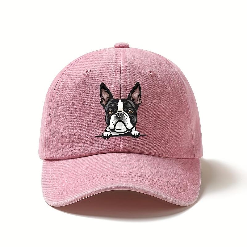 Cute Boston Dog Printed Baseball Hat with Casual Style, Perfect Gift for Daily Wear and Travel Pet Enthusiasts