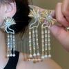 Silbernadel CZ Schleife Quaste Perlen Ohrstecker: Eleganter & Moderner Stil für Damen